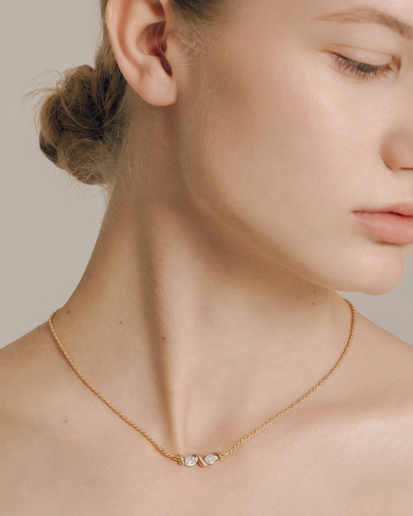 CUPID & PSYCHE Lab Grown Diamond & Rope Chain Necklace