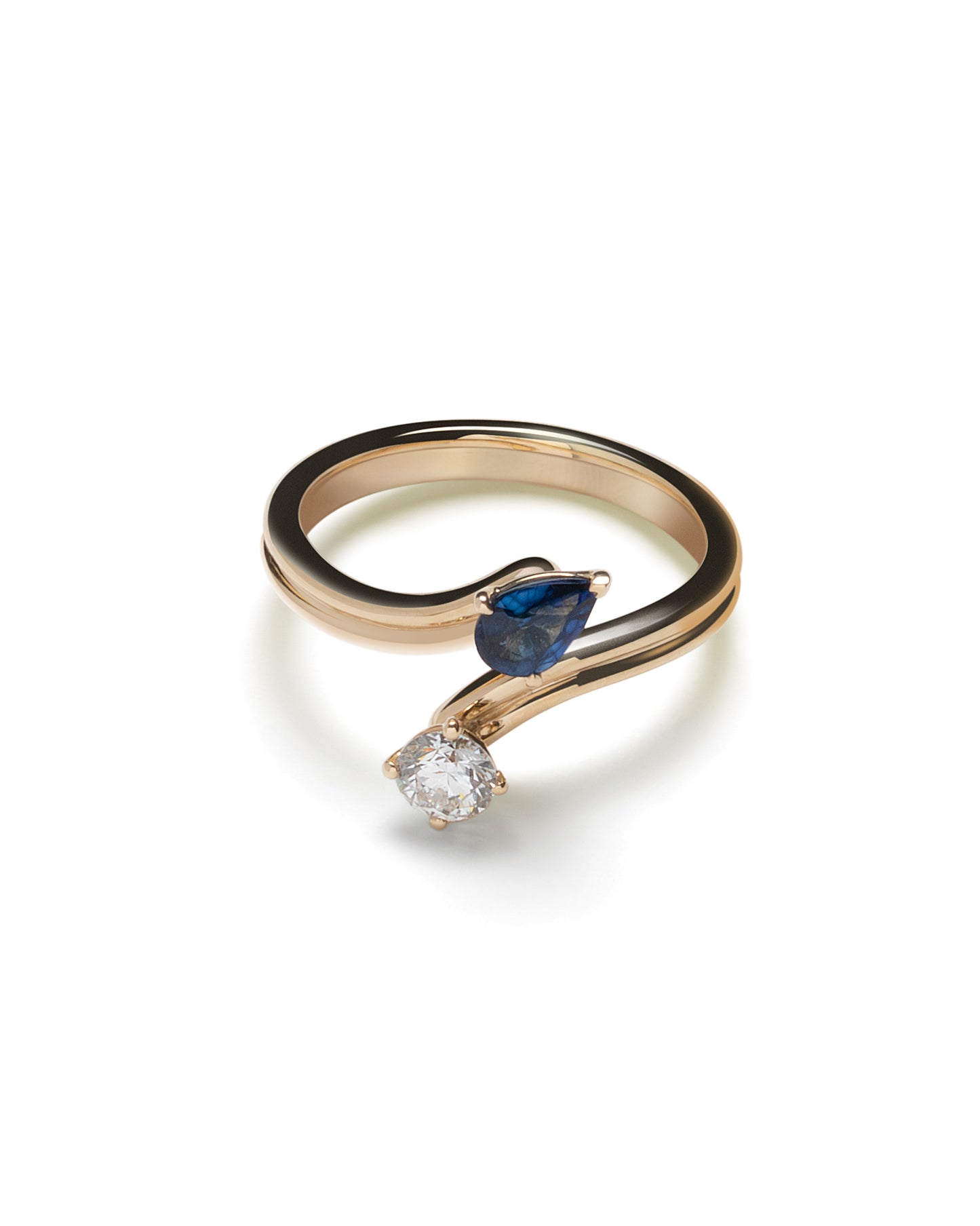 EROS & ANTEROS Blue Sapphire & Diamond Ring