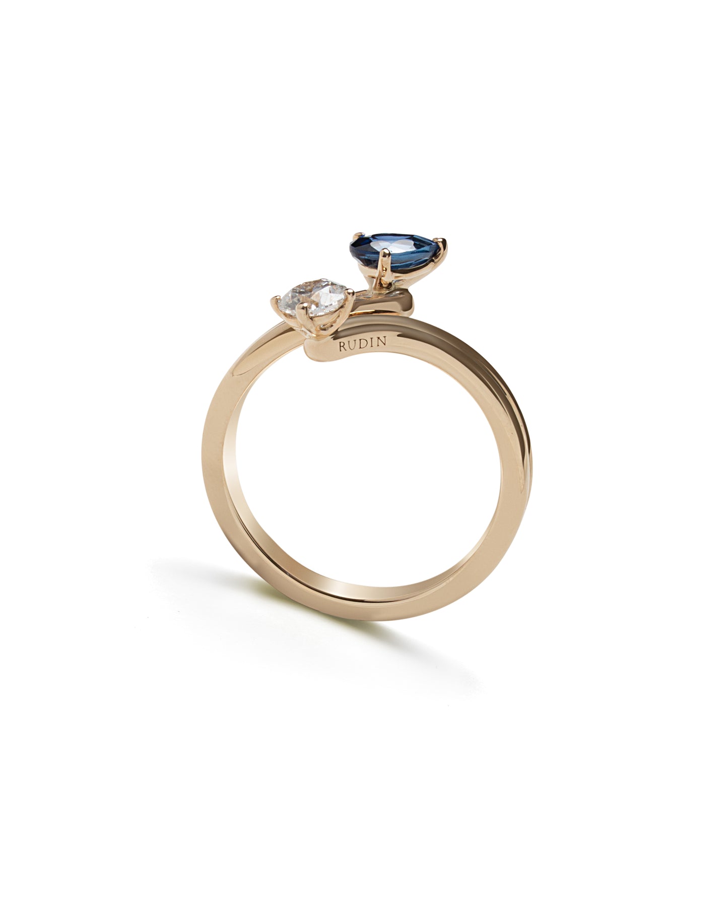 EROS & ANTEROS Blue Sapphire & Diamond Ring