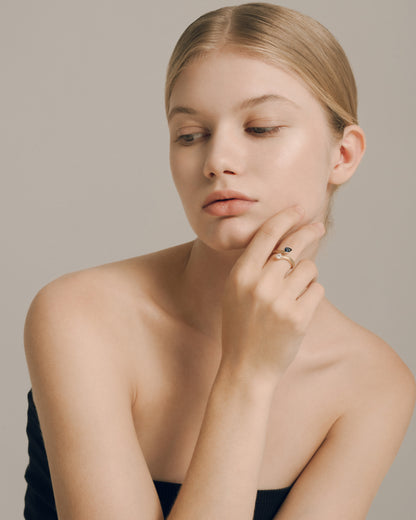 EROS & ANTEROS Blue Sapphire & Diamond Ring