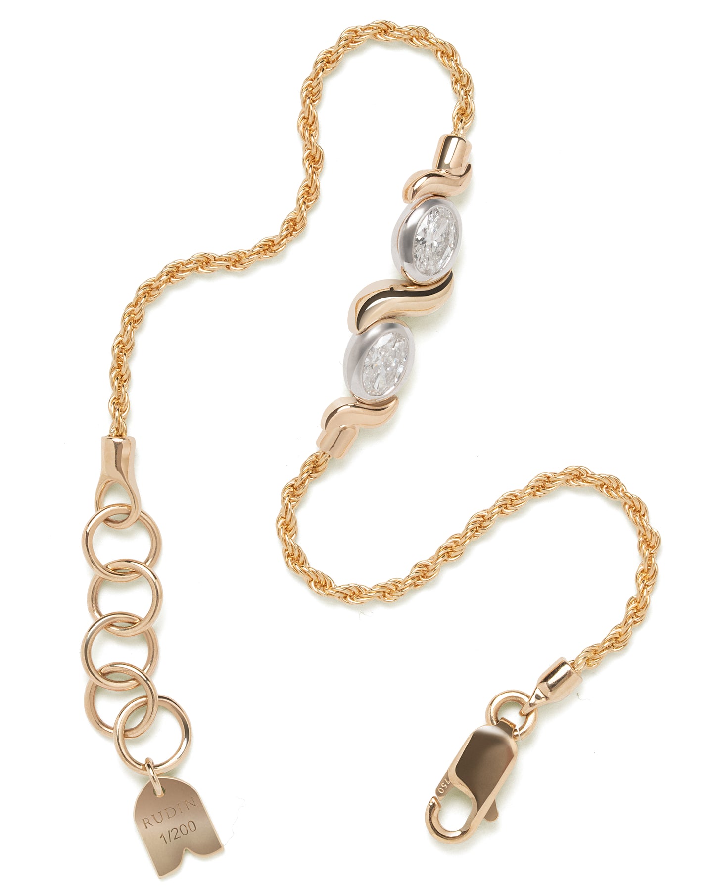 CUPID & PSYCHE Lab Grown Diamond Rope Chain Bracelet